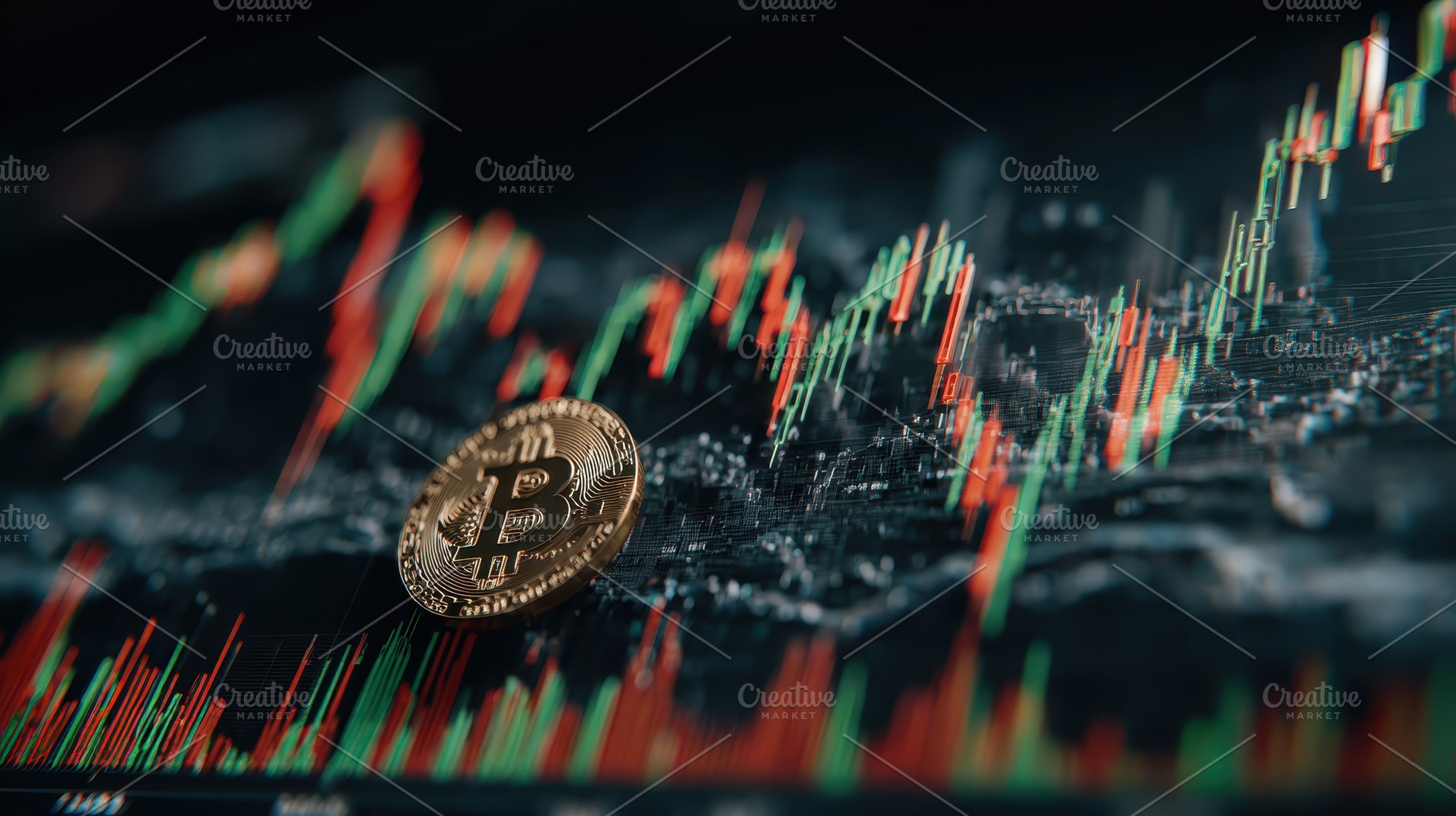 Bitcoin Cryptocurrency Price Chart G, a Photo by Pixeness Studio