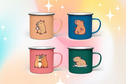 Illustrations of cute capybaras, an Animal Illustration by kaplaniha (Thumbnail 3 of 5)