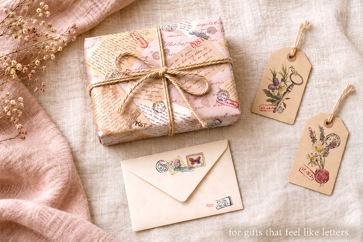 Vintage Postage Stamps & Envelopes, an Object Illustration by Where summer is (Photo 13 of 16)