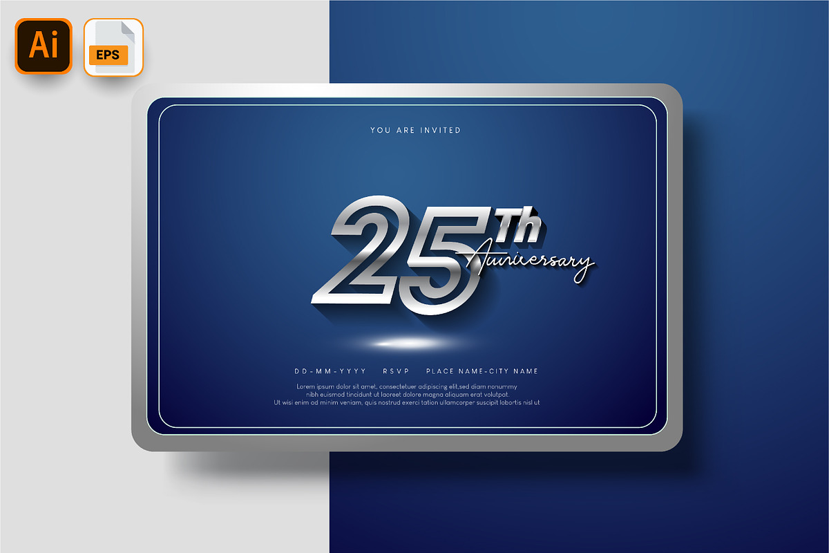 Sets of silver anniversary logo, a Card Template by OtpirusGraphic (Photo 3 of 5)