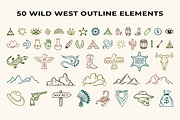 Wild West Boho Line Art Icon Set, a Decorative Illustration by Yanakicc (Thumbnail 2 of 8)