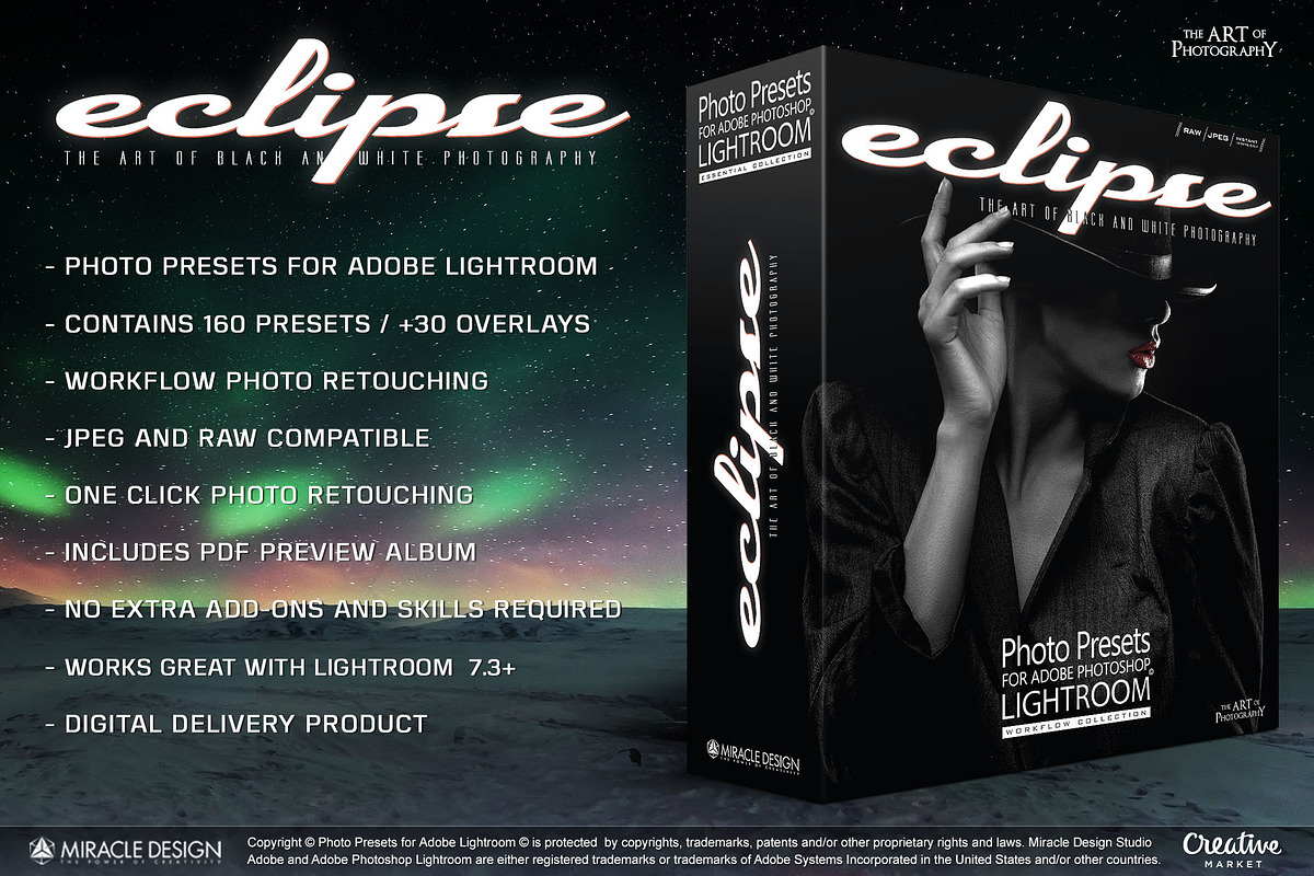 Presets for Lightroom / ECLIPSE B&W, an Action Add-On by Miracle_Design (Photo 1 of 22)