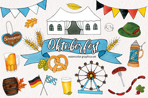Oktoberfest Watercolor Graphics, an Illustration by Kileen Nicole Art