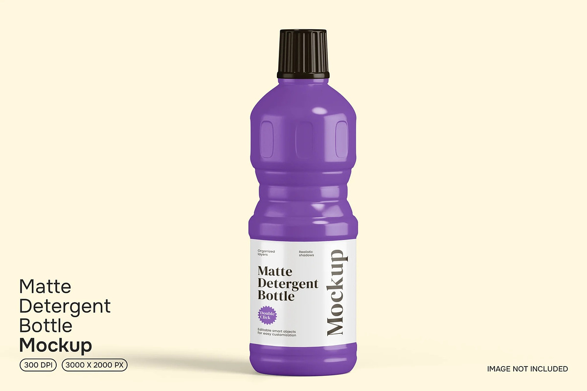 Matte Detergent Bottle Mockup, a Packaging Mockup by renderstockmarket