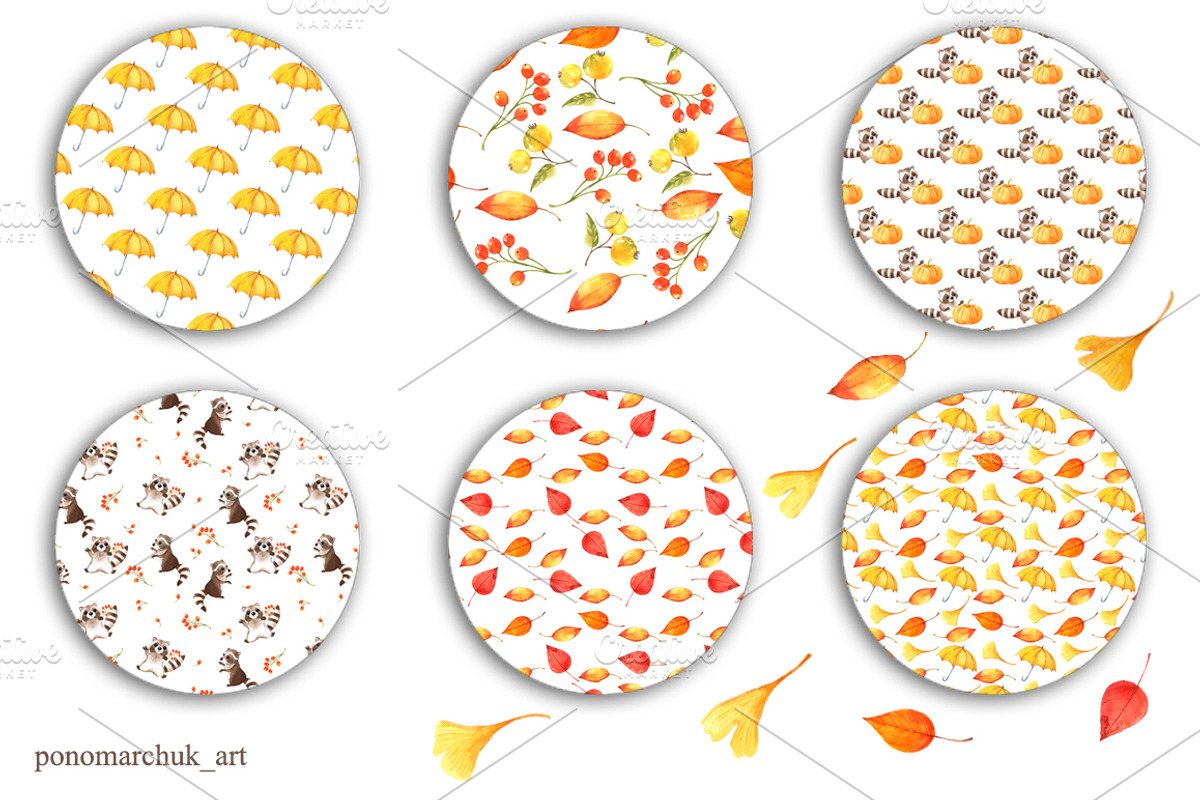Autumn falling leaves, an Animal Illustration by Colibri Watercolor (Photo 10 of 10)