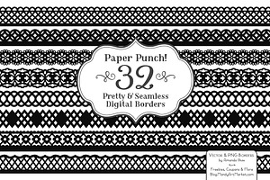 Black Vector Lace Borders, an Illustration by Amanda Ilkov