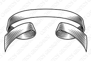 Ribbon Scroll Parchment Banner, an Illustration by Christos Georghiou