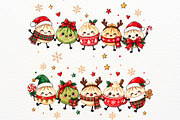 Christmas Dumpling Clipart Kawaii, a Seasonal Illustration by SugarCloudStudioArt (Thumbnail 4 of 4)