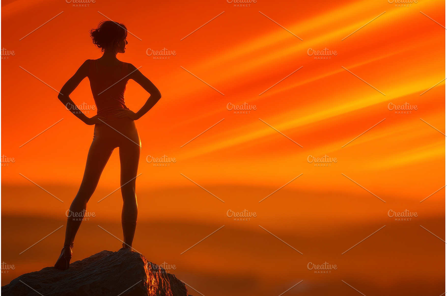 A lone female hiker stands on a, a Sports & Recreation Photo by ZinetroN