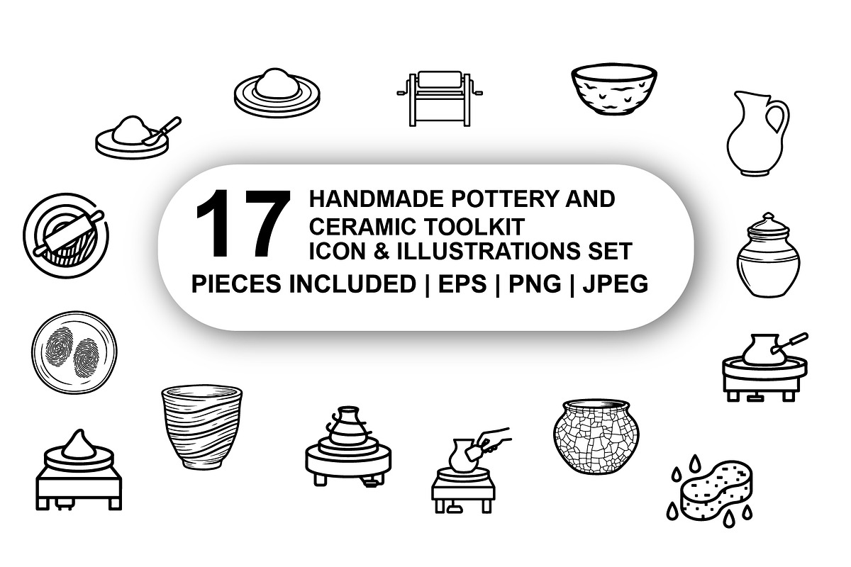 Handmade pottery and ceramic toolkit, an Outline Icon by Nurlan's shop (Photo 1 of 3)