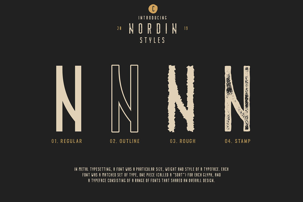 Nordin Vintage Font Family + Extras preview 5