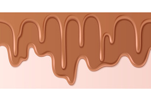 Melting milk chocolate drips flowing, a Food Illustration by art PVP - market