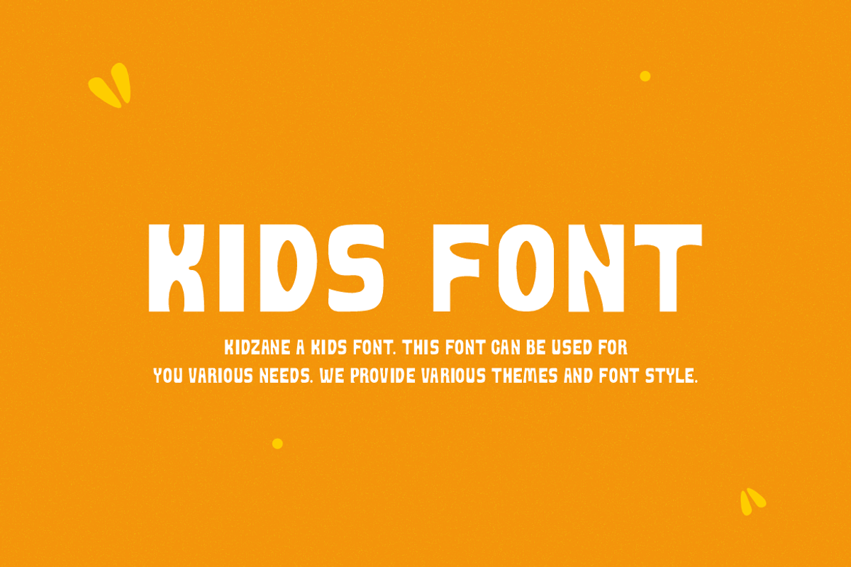 Kidzane - Kids Font, a Sans Serif Font by Iqsiart Studio (Photo 2 of 6)