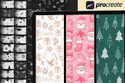150Procreate Christmas Pattern Brush, a Brush Add-On by DrawingStoryShop (Thumbnail 2 of 6)