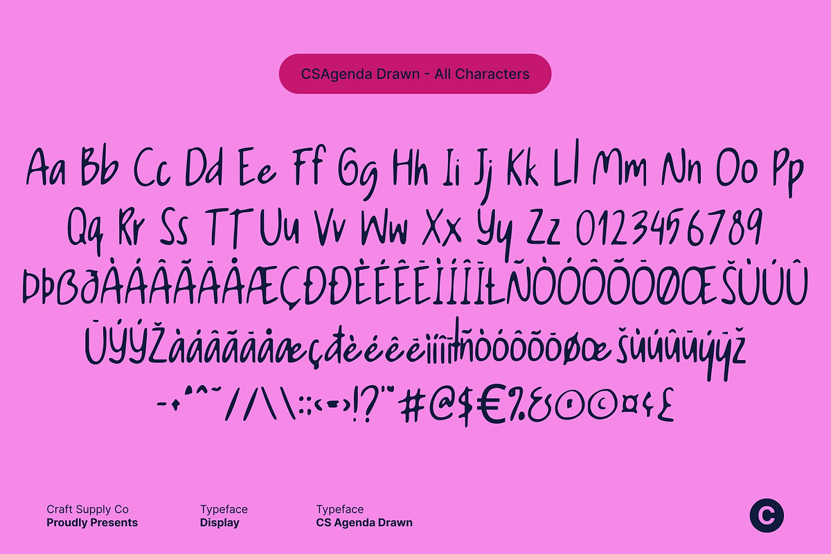 CS Agenda Drawn, a Handwritten Font by Craft Supply Co. (Photo 8 of 8)