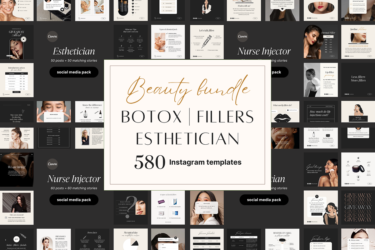 Nurse Injector Instagram BUNDLE, a Social Media Template by LiliesandBerries (Photo 1 of 21)