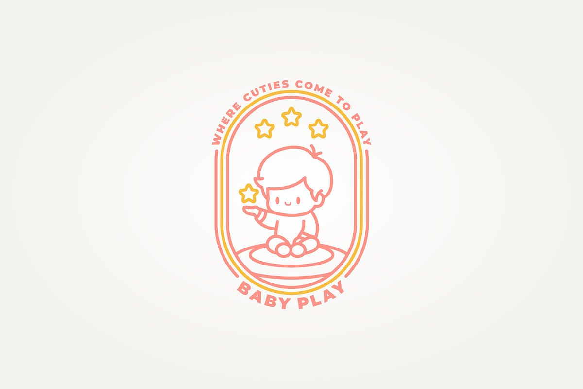 cute baby line art badge icon logo, a Branding & Logo Template by Blazybone (Photo 1 of 2)