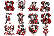 Valentine Kissing Couple Clipart, an Illustration by DreamArtGraphic (Thumbnail 4 of 4)