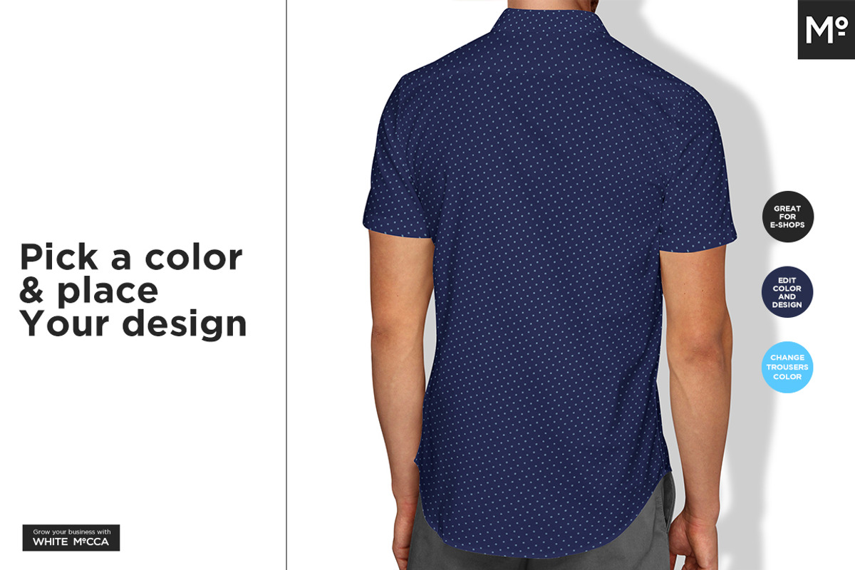 Short Sleeves Dress Shirt Mock-up, a Household Mockup by Mocca Mockups Store (Photo 5 of 9)