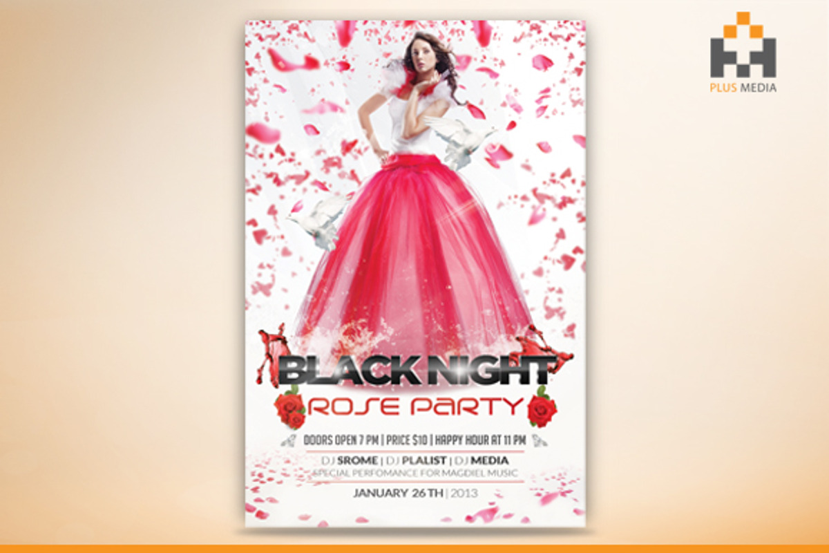 Falling Roses Flyer Template, a Flyer Template by Plus Media (Photo 2 of 3)