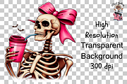 Skeleton PNG with Pink Bow Bundle, a Graphic by Clipart Studio (Thumbnail 9 of 12)