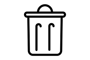 Trashcan icon, an Outline Icon by Sumberpangan