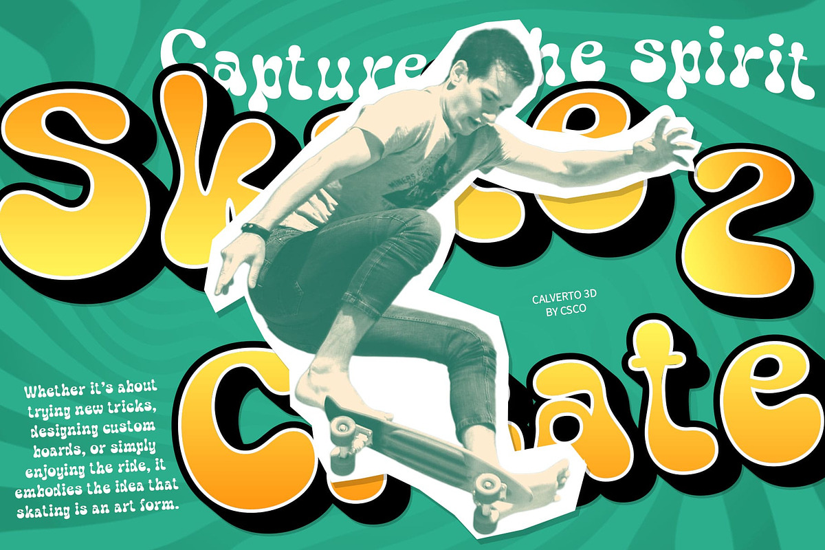 Calverto 3D, a Sans Serif Font by Craft Supply Co. (Photo 3 of 8)