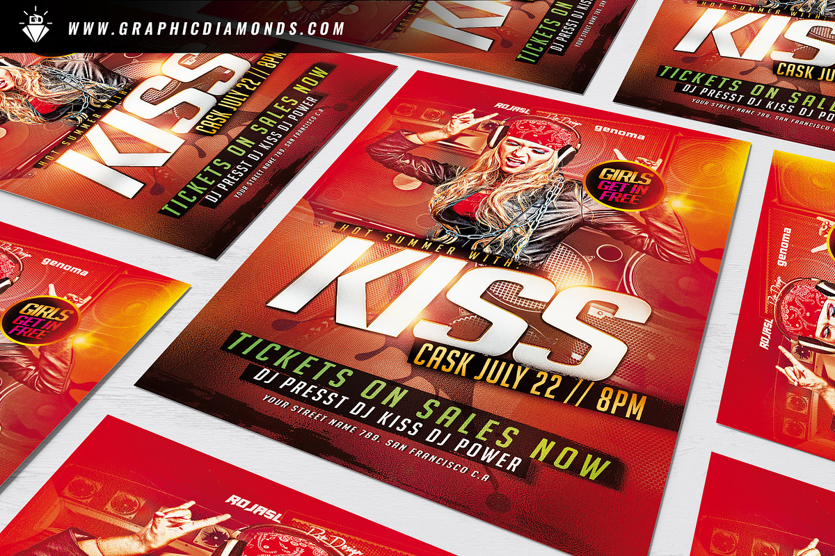 Summer Guest Female DJ Flyer, a Flyer Template by GraphicDiamonds (Photo 2 of 6)