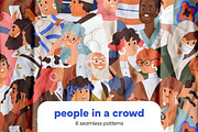 Crowd of people, seamless patterns, a Pattern Graphic by Good Studio (Thumbnail 1 of 5)