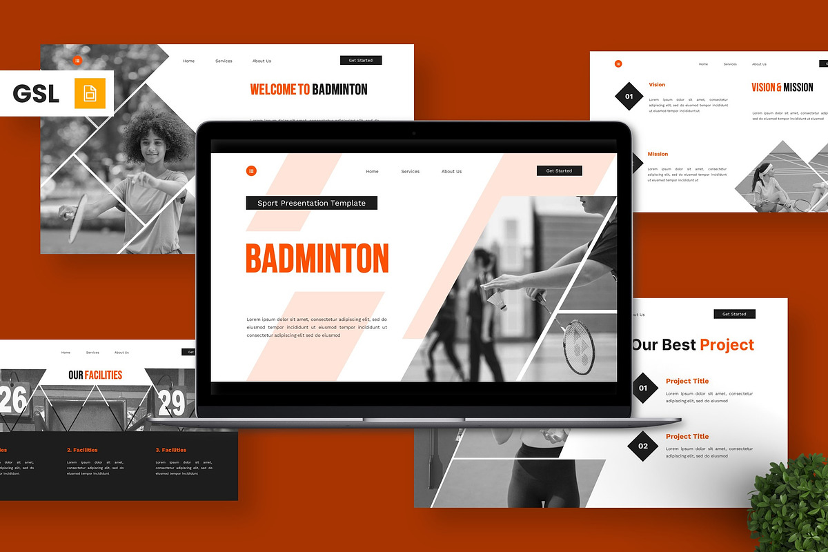 Badminton - Sport Google Slide, a Presentation Template by Deepslide Studio (Photo 1 of 6)