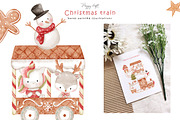 Christmas train clip arts, an Illustration by TheHappyGiftArt (Thumbnail 5 of 5)