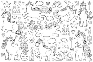 Unicorns Clipart Collection