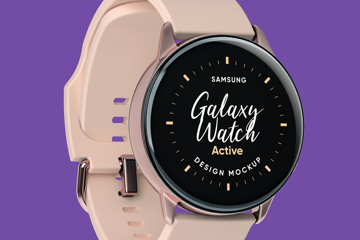 Samsung Galaxy Watch Design Mockup, an Android Mockup by illustrated (Photo 2 of 9)