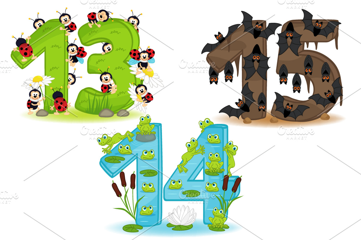 numbers of animals, a Graphic by NataKa