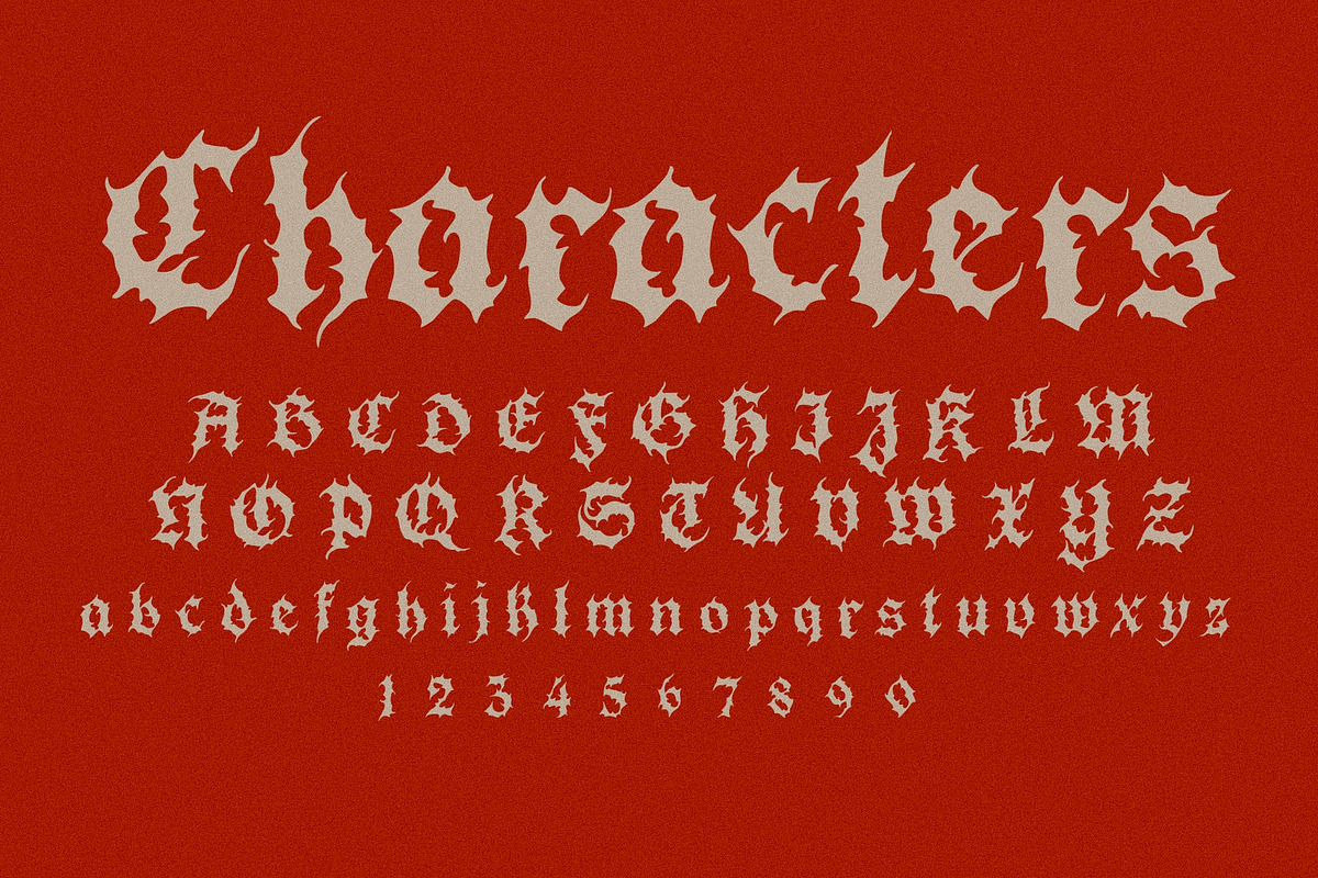 GRIMOIRE BLACKLETTER TYPEFACE, a Blackletter Font by CONTRIVEDAZE (Photo 4 of 6)
