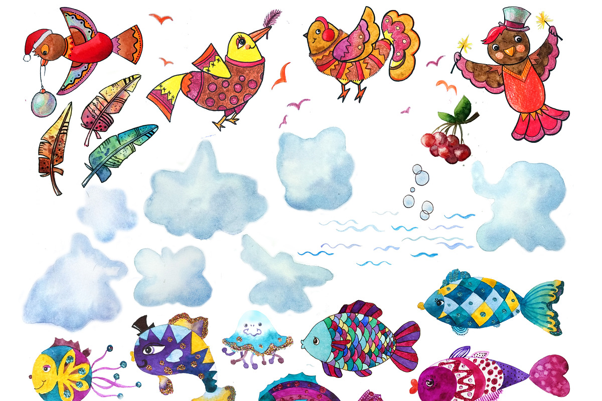 Big set of children's elements, an Animal Illustration by fiolika (Photo 5 of 6)