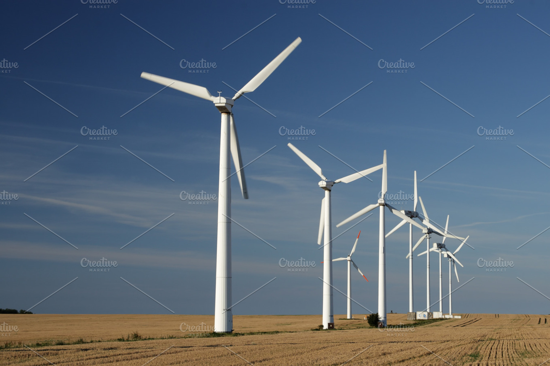 Windmills featuring green, energy, and field, a Technology Photo by DirkR