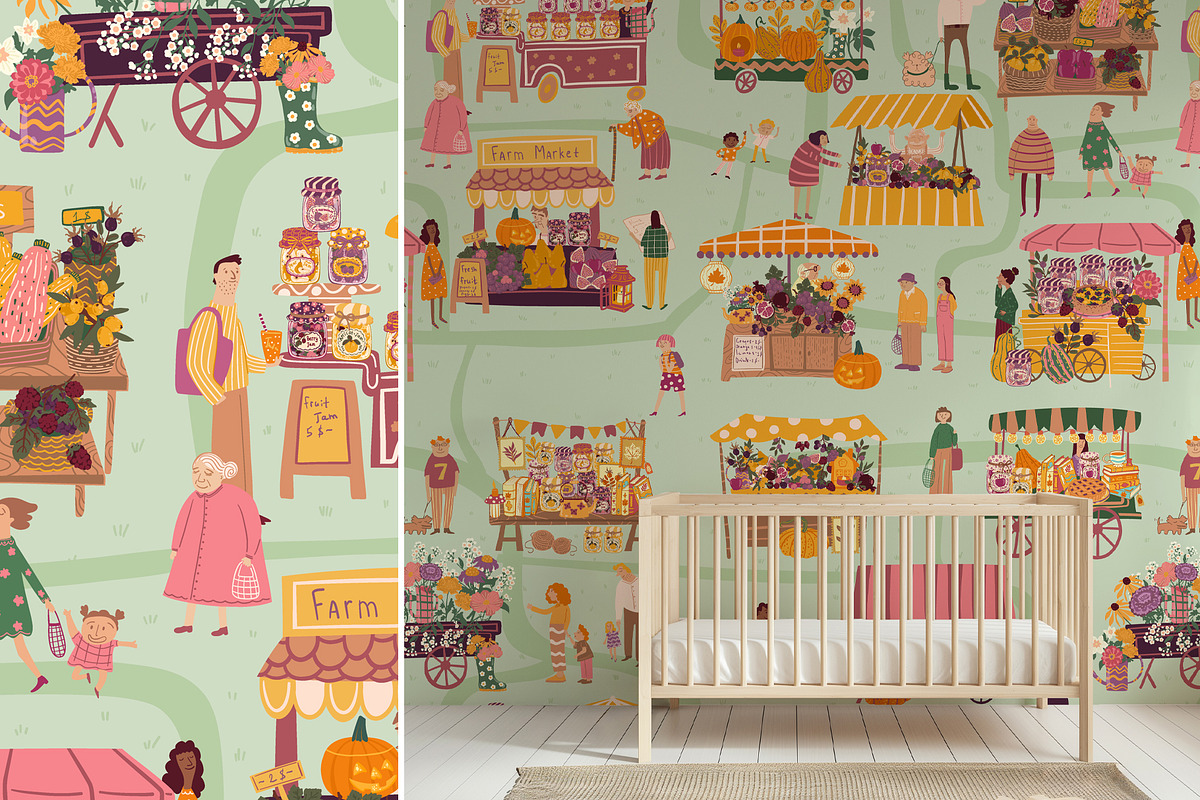 Autumn farm market patterns, a Pattern Graphic by Carpet Tapete Pretzel (Photo 9 of 14)