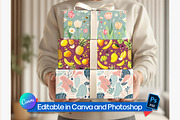 Man holding gift stack mockup, a Packaging Mockup by Rami's Mockups (Thumbnail 1 of 5)