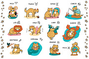 Zodiac Cats, an Animal Illustration by GooseFrol (Thumbnail 1 of 8)