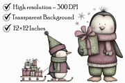 Winter Holiday Penguin Clipart, an Illustration by Libby Wishes (Thumbnail 3 of 7)