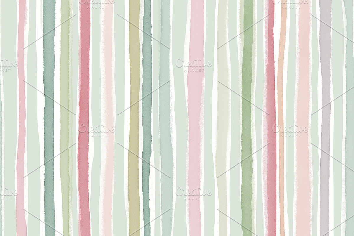 Seamless pattern, seamless irregular watercolor lines creating a, a Pattern Graphic by Studio ANNA