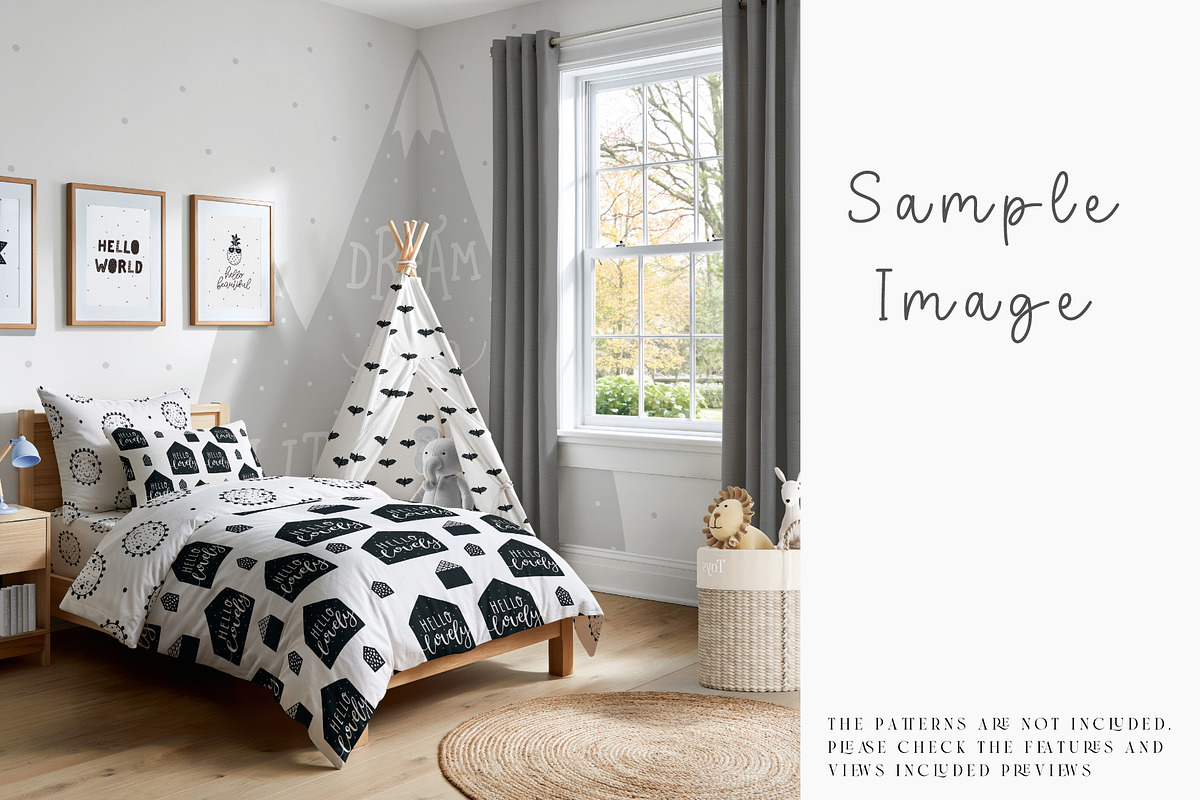 Toddler's Bedding & Teepee Mockups, a Household Mockup by mock-ups (Photo 7 of 11)