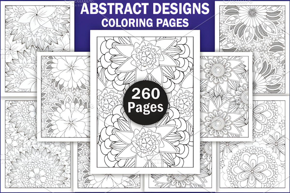 260+ Abstract Coloring Pages Bundle, a Decorative Illustration by Ink Gallery (Photo 1 of 3)