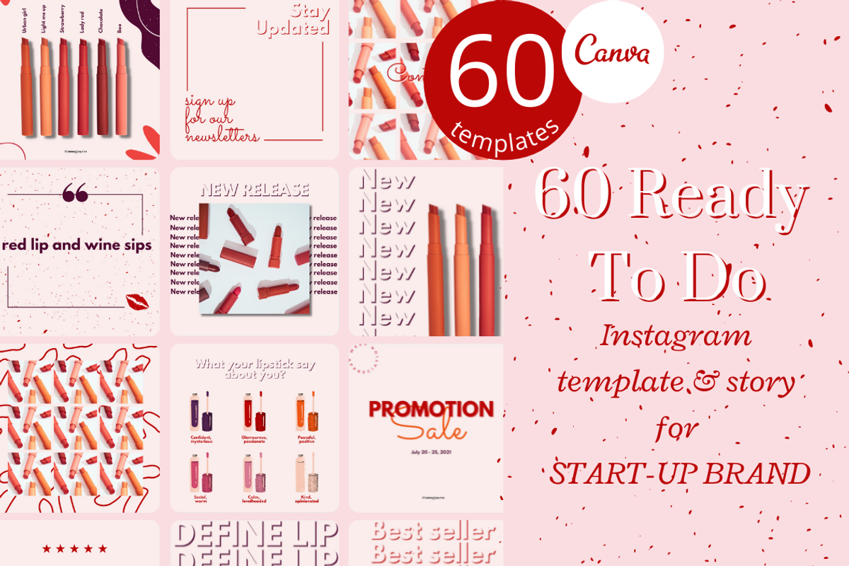 60 Pink Candy Instagram template, a Social Media Template by LemonNguyen (Photo 1 of 6)