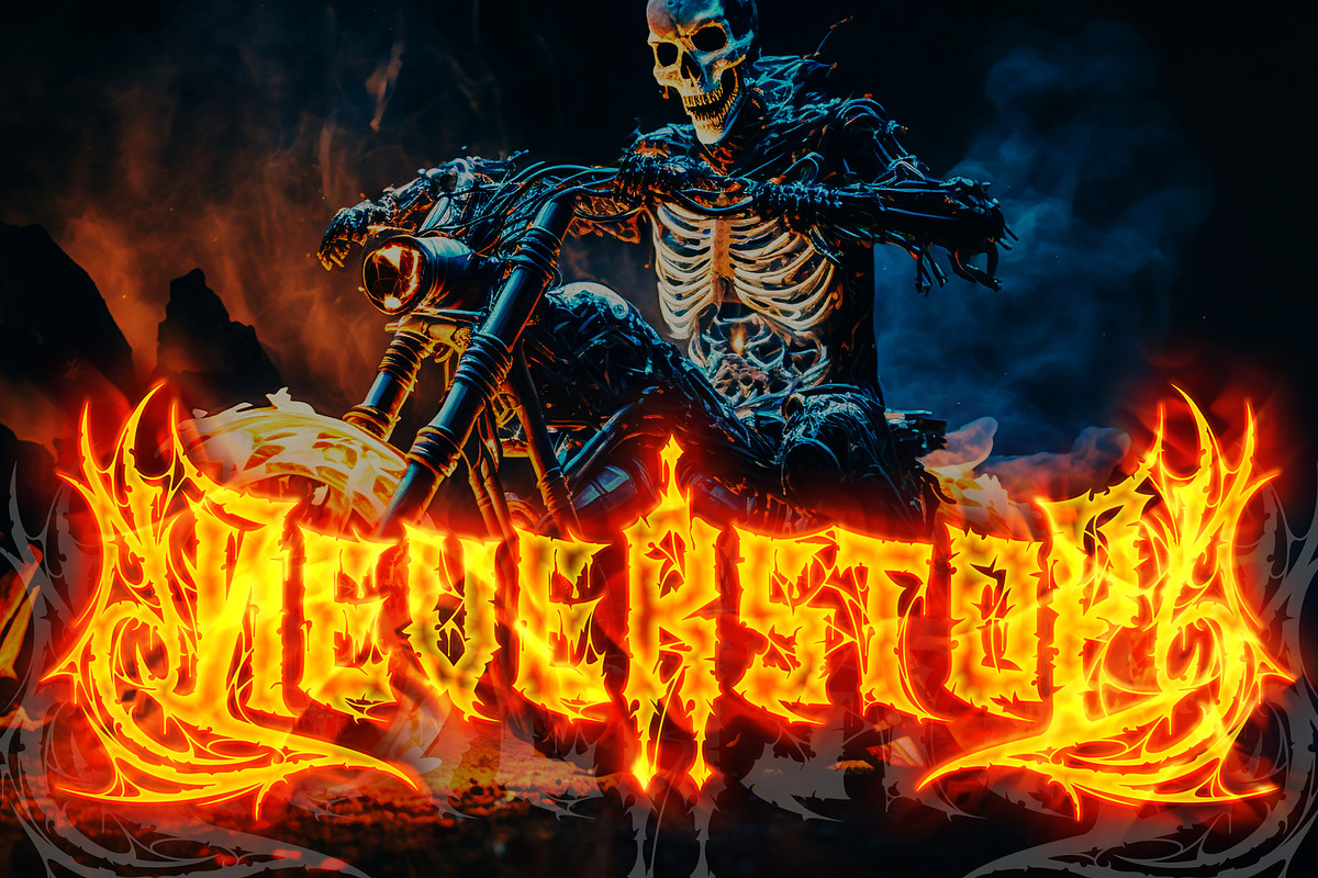 Heavytal - Heavy Metal Font, a Blackletter Font by Letterara (Photo 7 of 15)