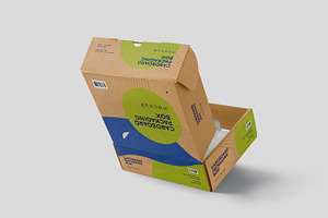 Slim Cardboard Shipping Box Mockups