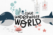 Cute animals. Underwater World, a Background Graphic by Noli Molly Store (Thumbnail 1 of 12)