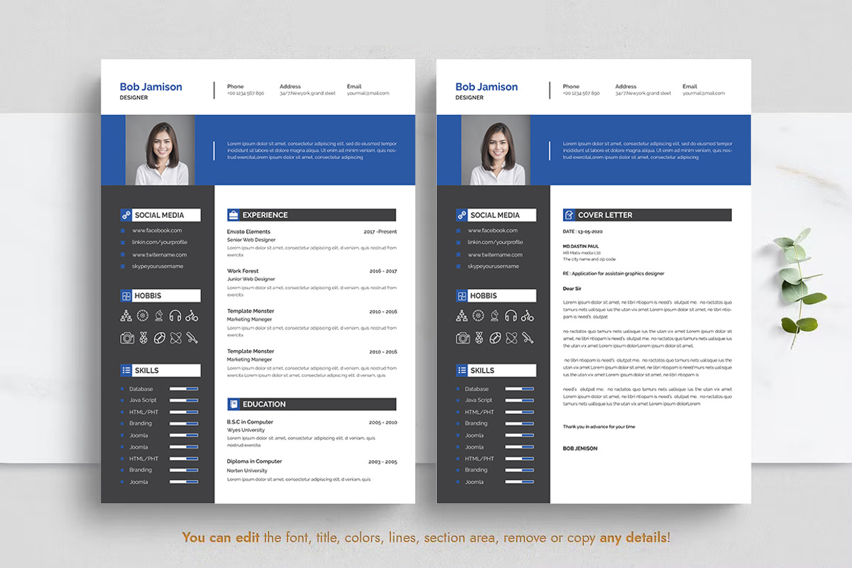 Clean and creative minimal resume, a Resume Template by Blackcloud_Creations (Photo 4 of 5)
