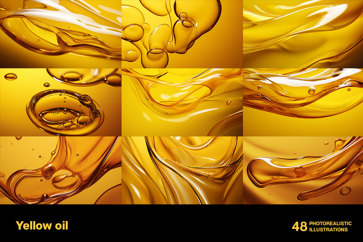 Yellow oil. 48 images, a Healthcare Illustration by Handmadefont (Photo 11 of 12)
